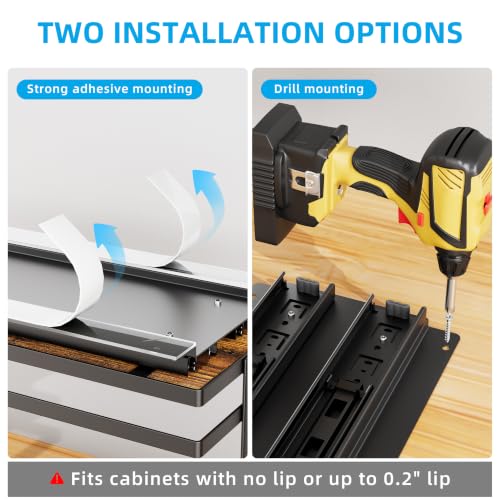 Black 4-Pack Pull Out Spice Rack - Metal & Wood Kitchen Organizer