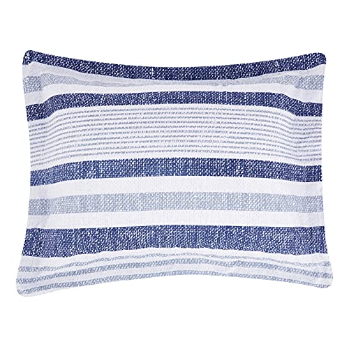 Twin/Twin XL Reversible Microfiber Comforter Set - Blue Denim & Beige Stripes
