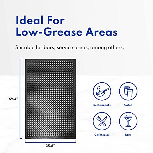 Rubber Floor Mat 36x60 Inch Anti-Fatigue Drainage Safe Work Area
