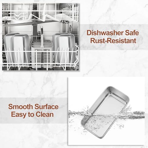 LIANYU 8-Pack Stainless Steel Bread Loaf Pans 9x5 Inch for Baking, Silver, Medium