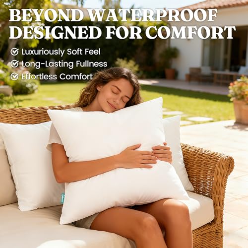 Outdoor Throw Pillow Inserts 18x18 Inches Set of 4 Waterproof Cushions - Oubonun Variation of 4 / 18x18 Inch