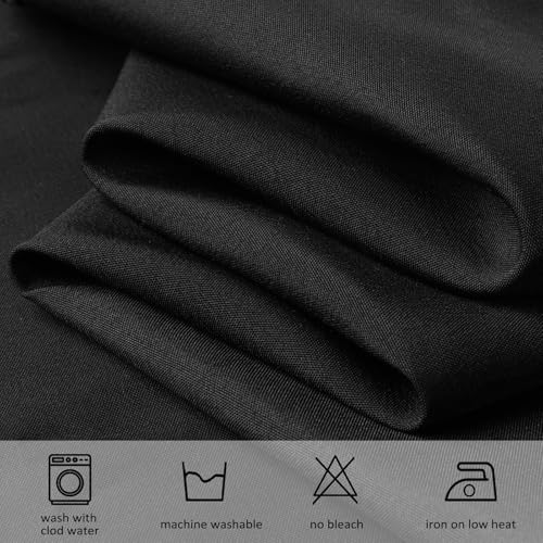 Black Round Tablecloth 90 Inch for 36-72 Inch Tables | 8 Pack, Reusable