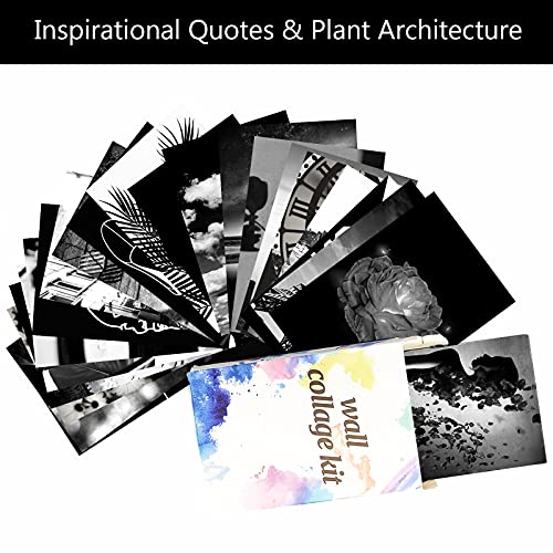Wall Collage Kit, Black & White Aesthetic Pictures, 50PCS 4x6 Inch Picture Collage Kit for Wall Aesthetic, Teen Girls Bedroom Decor, Dorm Wall Decor, Photo Collection ,Cute Wall Decor for Teen 1