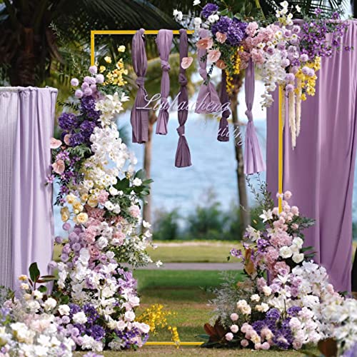 Fomcet Gold Metal Square Backdrop Stand 6.6ft x 4ft Wedding Arch Frame