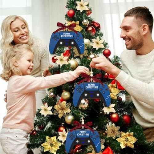 Gaming Christmas Ornaments 2025, Gamer Ornament for Christmas Tree, Wooden Video Game Controller Ornament, Unique Christmas Ornaments for Kids Teens