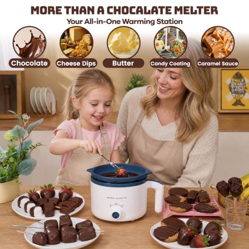 Blue Electric Chocolate Melting Pot with Accessories & Dual BPA-Free Pots
