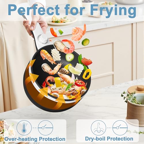 Dezin 1.5L Electric Hot Pot - Non-Stick Portable Cooker, Black, Without Steamer