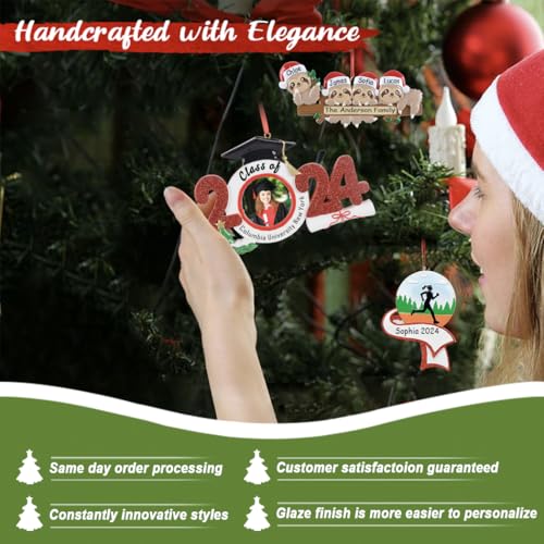 Personalized Bicycle Ornament - Christmas Rider Name Tag on Jersey