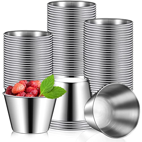 100 Stainless Steel Ramekins - 2.2 Oz Metal Sauce Cups Bulk Set - Mimorou Variation of THIS listing