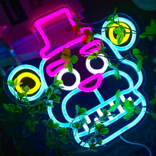 Neon Sign Wall Decor - Fnaf Frendy LED Neon Lights for Kids Room, Party, Birthday, Christmas Gift - Bear001 Variation