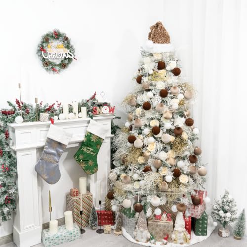 Hismir Champagne Bronze Christmas Tree Topper Glitter Hat - 17x12 Inches, Large