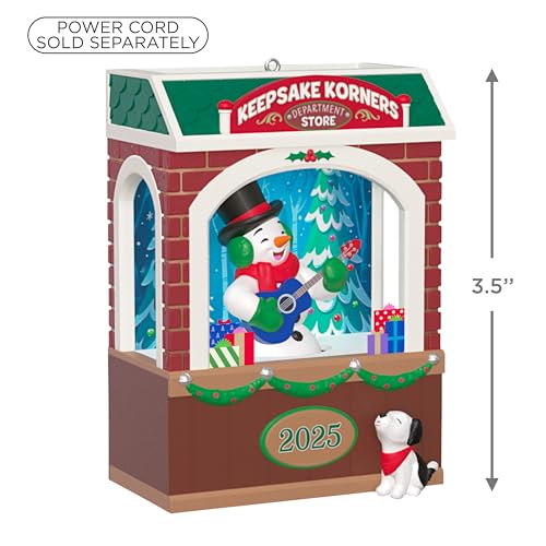 Hallmark Keepsake Christmas Ornament Rockin' Window Shopping 2025 Musical Snowman with Light & Motion