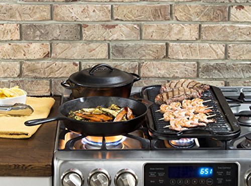 7 Quart Pre-Seasoned Cast Iron Dutch Oven with Bail Handle - Outdoor & Kitchen Cooking