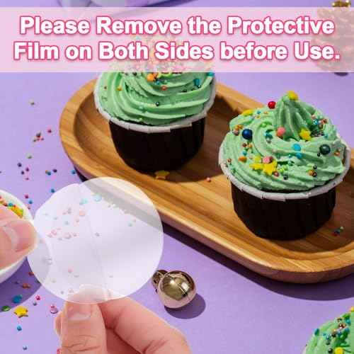 30 Pack Blank Acrylic Cupcake Toppers 2 Inch Round Clear Custom Cupcake Toppers Personalized Dessert Cake Topper Sticks for Birthday Wedding Christmas Baby Shower Party Cake Decoration