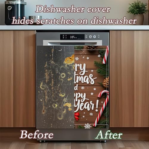 Christmas Snowflake Magnetic Dishwasher Cover 23x26 Inch - Gearsly
