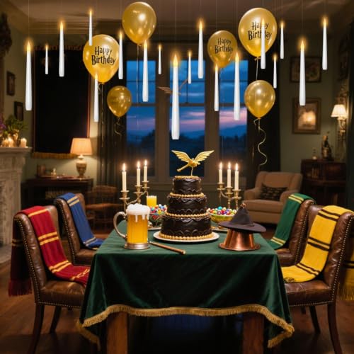 White 12-Pack Floating Candles with Wand Remote - Flameless LED Taper Candles for Holiday & Party Decor