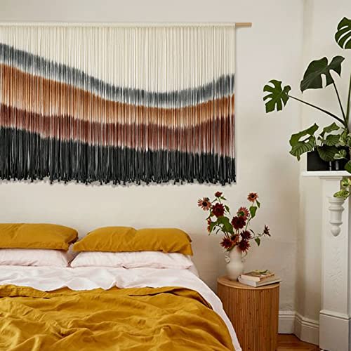 Coffee Boho Macrame Wall Hanging Tapestry - Large 57x35 Inches Home Decor