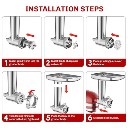 KitchenAid Food Grinder Attachment for Stand Mixer - Meat & Sausage Maker