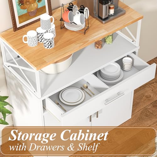 Shintenchi Kitchen Buffet Cabinet with Adjustable Shelf, Modern
