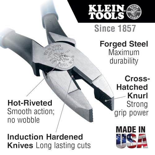 Klein Tools 3-Piece Plier Set - Lineman's, Diagonal Cutters, Needle Nose, Made in USA