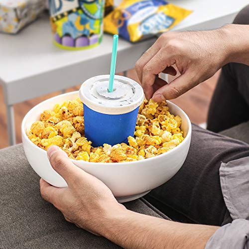 DOWAN 90 OZ (9.5 Inch) Large Serving Salad Bowl for Entertaining, Pasta, Soup, White