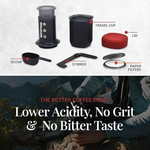 AeroPress Go Portable Coffee Maker Kit Grey – Travel Espresso & Cold Brew System