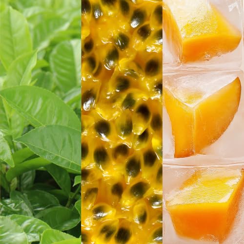 Organic Green Tea Variety Pack - Low Sugar, 16 Oz Bottles, 12 Pack - Includes Passionfruit, Peach & Pineapple Mango