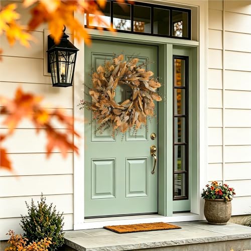 Large Fall Wreath with Eucalyptus & Berries for Front Door Outdoor Decor - 26 Inch