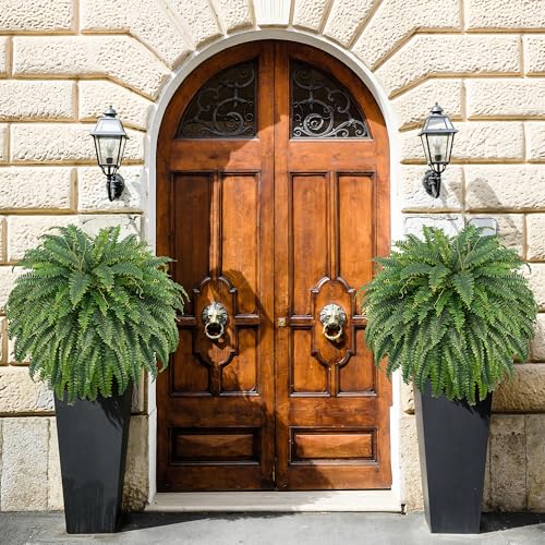 50-Inch Artificial Boston Fern Bush - Fake Outdoor Plant, Realistic Fake Fern for Garden & Patio - 1 Pcs
