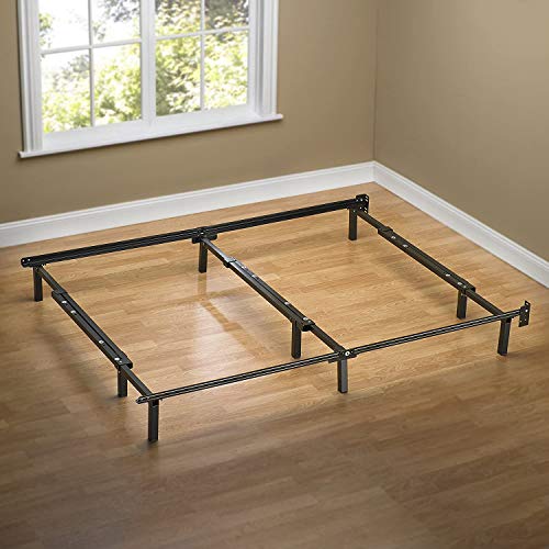 Black Adjustable Bed Frame for Twin, Full, Queen - No Slats, 7 Inch Support