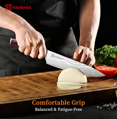 KEEMAKE 8-Inch Chef Knife - Ultra Sharp Kitchen Knife with Ergonomic Handle