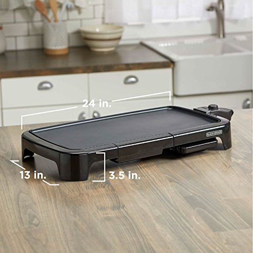 BLACK+DECKER 8-Serving Electric Griddle with Warming Tray, Non-Stick Surface, Removable Drip Tray