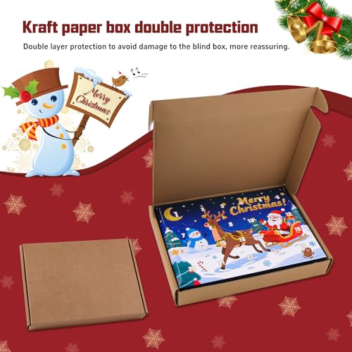 Christmas Advent Calendar, 24 Days Countdown Blind Box,Christmas Countdown Advent Calendar with Glowing Resin Figurines - Blind Box Holiday Decor for Desk, Car, or Home