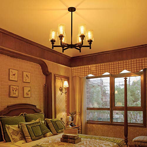 Black Farmhouse Chandelier for Dining Room - 6-Lights D25" Variation of THIS listing