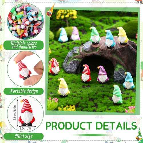 12 Pcs Christmas Mini Gnomes Tiny Figures Miniature Gnomes Fairy Gifts Statues Tiny Figurines for Landscape Outdoor Patio Yard for Garden Accessories Spring Gifts Fairy Goodie Bag