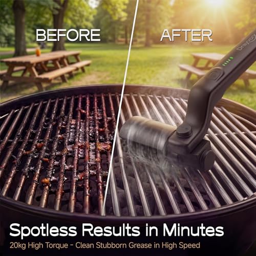 Drayvorx Black Electric Grill Brush with 3-Speed Modes & Steam Cleaning