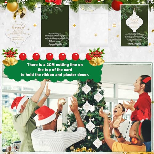 Sieral 30Pcs Christmas Thank You Ornaments Bulk Gift for Coworkers Team Staff Office Xmas Decorations