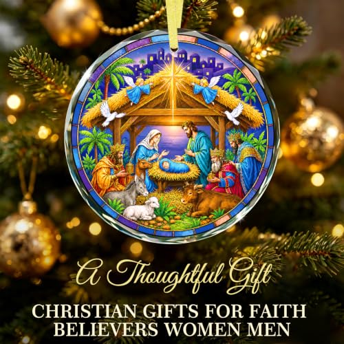 FaCraft 08- Nativity Scene Ornament Christmas Nativity Religious Ornament 3.15in