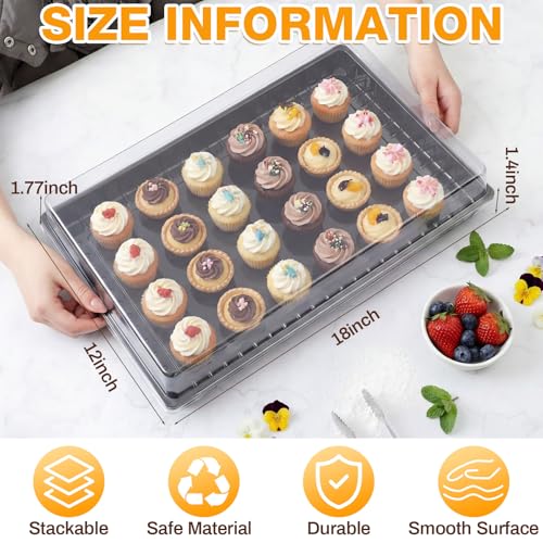 Extra Large Charcuterie Board with Clear Lid - 18x12 Inch Black - 5 Pack