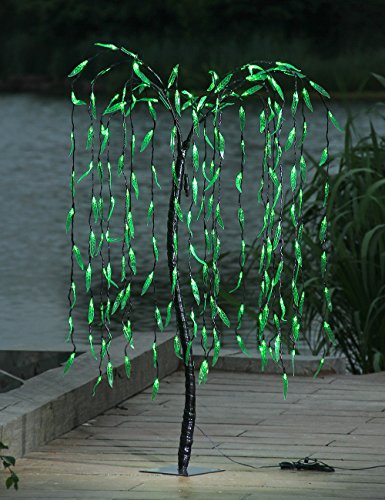 LIGHTSHARE 5.5ft Willow Tree Light – 200 LED Green, Modern Variation, Indoor/Outdoor