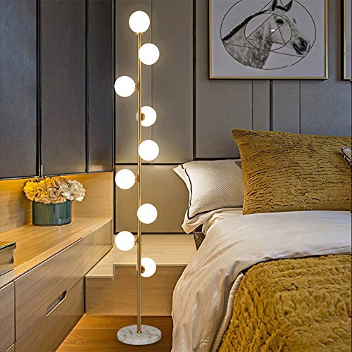 Hsyile Gold Modern Floor Lamp with 9 Lights, Cozy Elegant Living Room & Bedroom Lighting