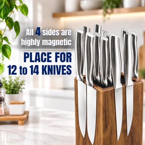 Dmore magnetic knife block without knives 360° rotatable holder stand