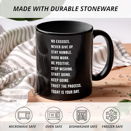 JRTW Inspire-7 Inspirational Motivational Coffee Mug - Large 11oz Ceramic Cup for Coworkers