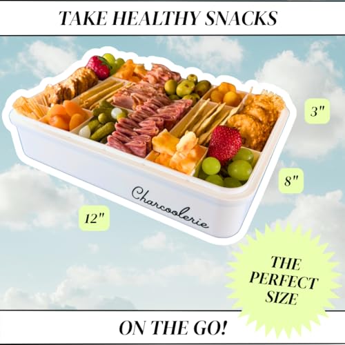 Portable Snackle Box with 16-Compartment Tray Ice Pack & Cooler Bag