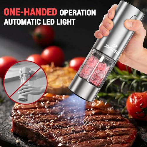 Electric Salt and Pepper Grinder Set with USB-C Charging Base - Upgraded Capacity 1 Pack