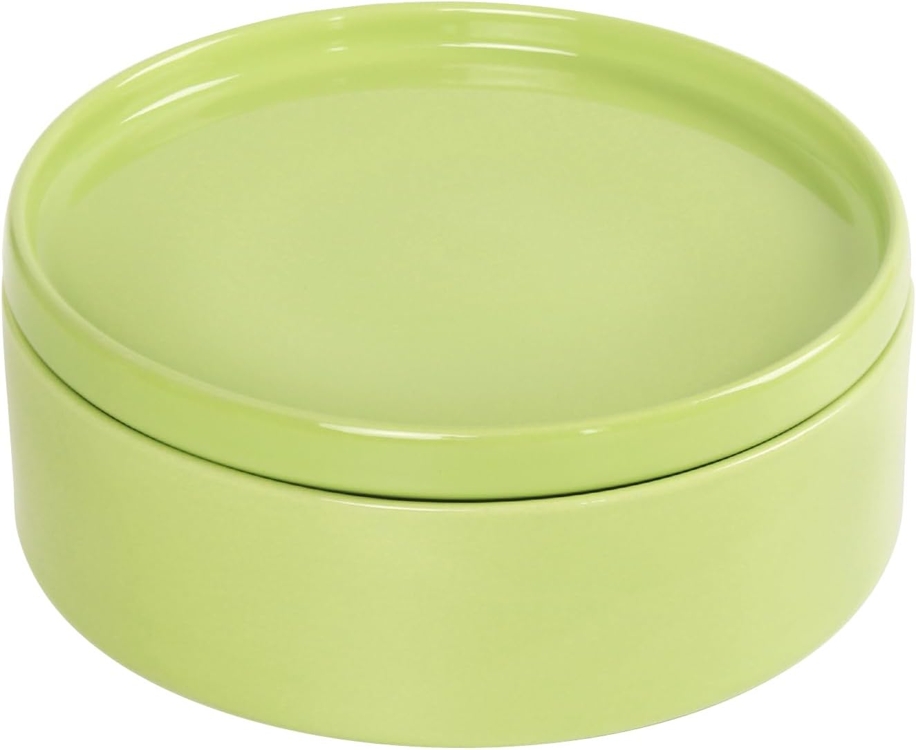 Mini Casserole Dish 23 Ounce French White Ceramic Bakeware Set with Lids, Chip and Crack Resistant Stoneware Baking Dish, Microwave, Dishwasher, Oven, Freezer and Fridge Safe (Green 7.1