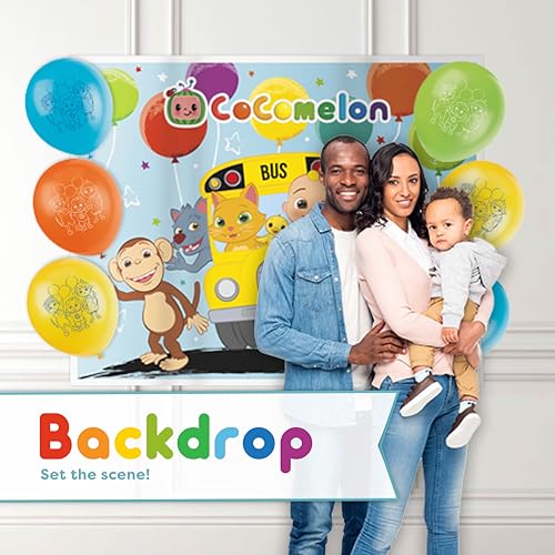 CoComelon Birthday Party Decorations Set with Banner Balloons Backdrop & Tablecloth