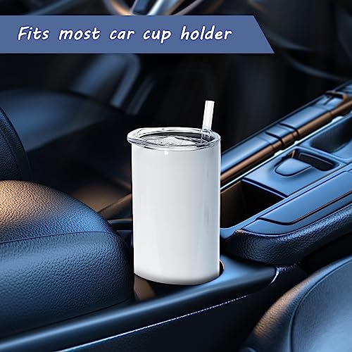 A-10P 10 Pack Sublimation Tumblers 20 OZ Straight Skinny Stainless Steel with Straw