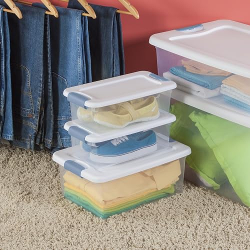 Sterilite 6 Quart Latching Storage Boxes with Lids - 12 Pack
