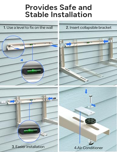Mini Split Wall Mounting Bracket for 9000-36000 BTU - Heavy Duty Support with Adjustable Crossbar